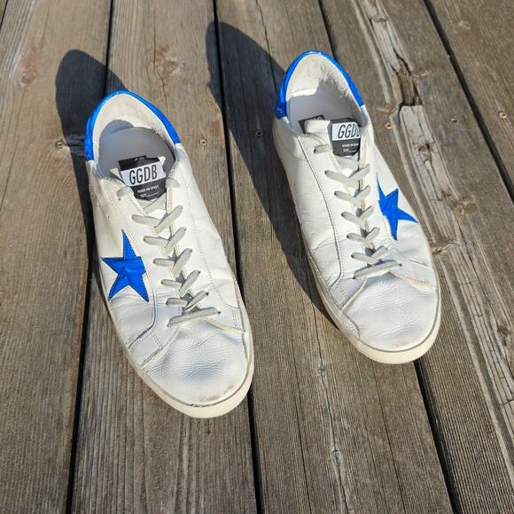 Golden Goose Super-Star "White Patent Leather Blue" - Picture 4 of 11
